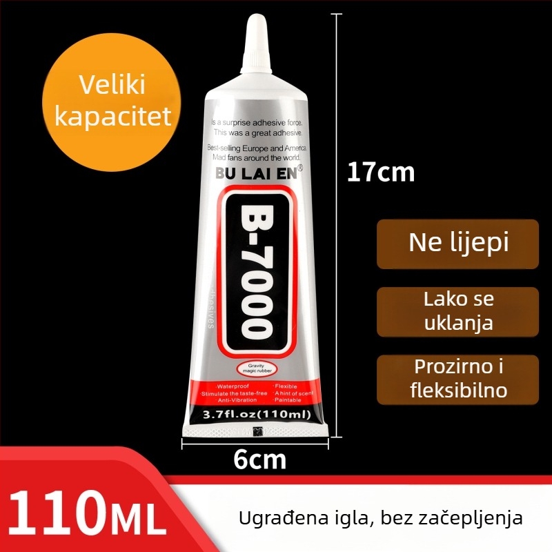 B7000 ljepilo s iglom za ugradnju nakita, ručno izrađeni DIY dodaci, lijepljenje zaslona mobitela, snažno univerzalno brzo-sušeće mekano ljepilo