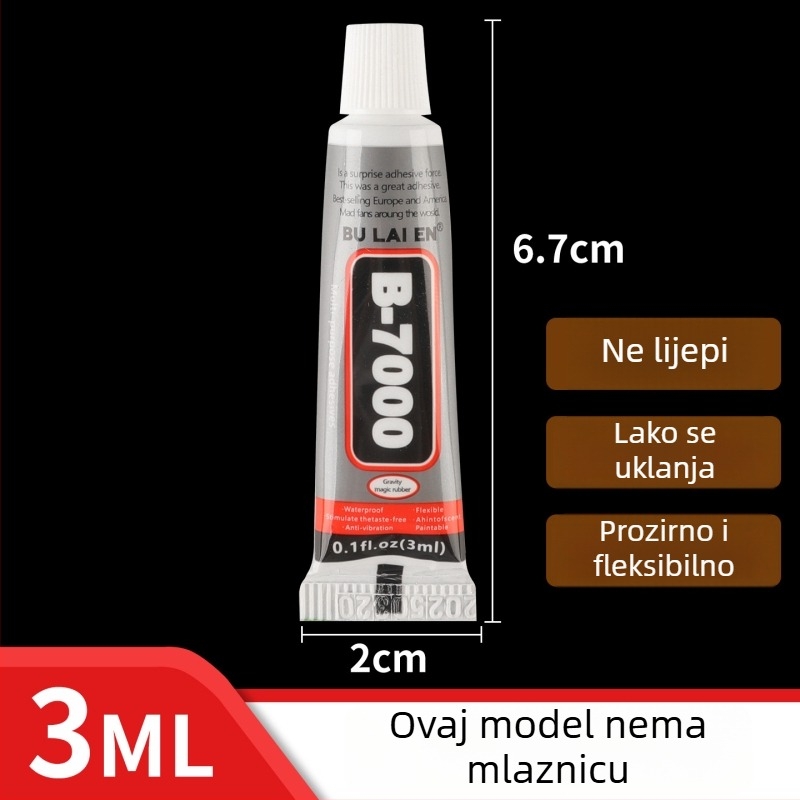 B7000 ljepilo s iglom za ugradnju nakita, ručno izrađeni DIY dodaci, lijepljenje zaslona mobitela, snažno univerzalno brzo-sušeće mekano ljepilo