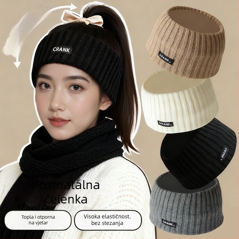 Sportska traka za glavu u korejskom stilu sa kariranim uzorkom, debeljena i proširena, D028