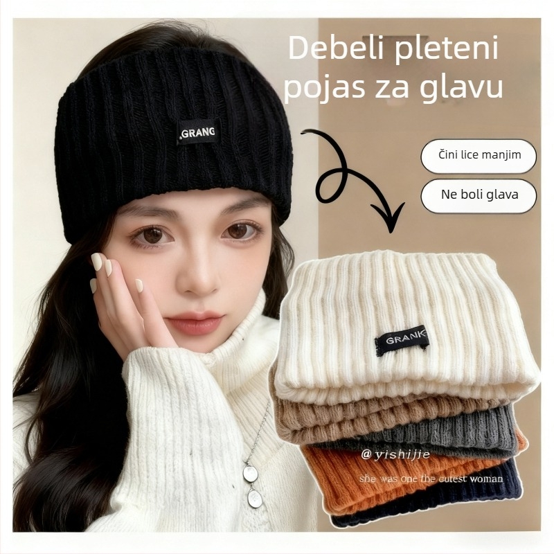 Sportska traka za glavu u korejskom stilu sa kariranim uzorkom, debeljena i proširena, D028