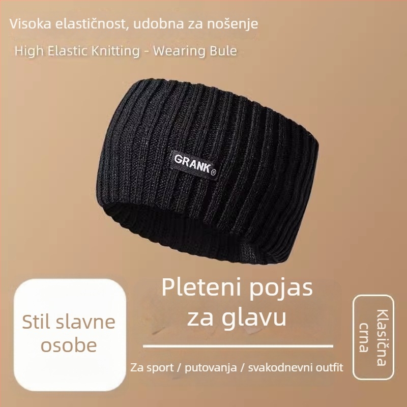 Sportska traka za glavu u korejskom stilu sa kariranim uzorkom, debeljena i proširena, D028