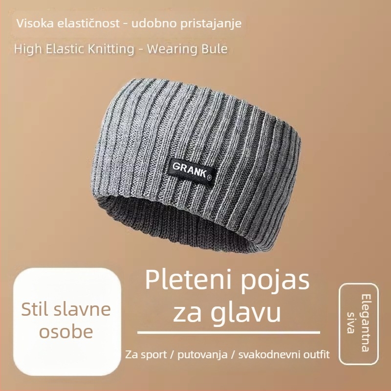 Sportska traka za glavu u korejskom stilu sa kariranim uzorkom, debeljena i proširena, D028