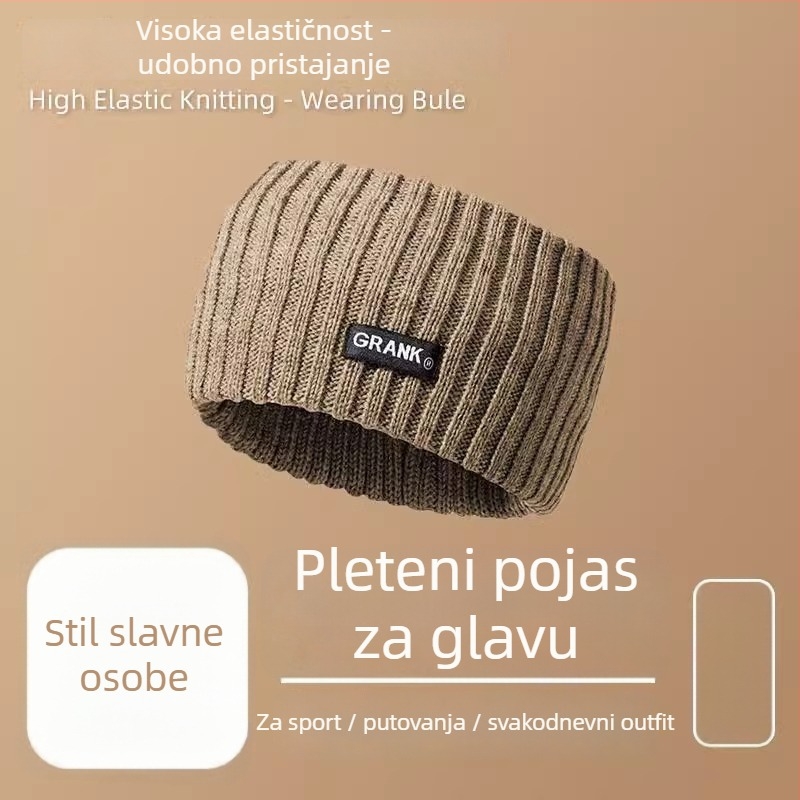 Sportska traka za glavu u korejskom stilu sa kariranim uzorkom, debeljena i proširena, D028