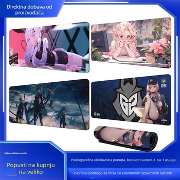 Gaming podloga za stol s temom anime, ekstra velika, za tipkovnicu i miš, precizno šivani rub, protuklizna površina.