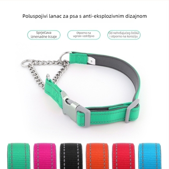Half-P lanac ogrlica i povodac za Border Collie, najlon, ležerni stil, anti-šok i anti-burst dizajn
