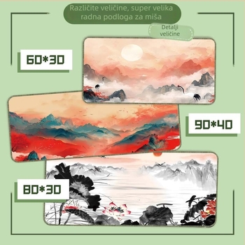 B26-Starinski pejzaž: Velika podloga za stol, Platno, Protivklizna, Toplinskim prijenosom ispis, Jednostrana, Za uredski i gaming stol
