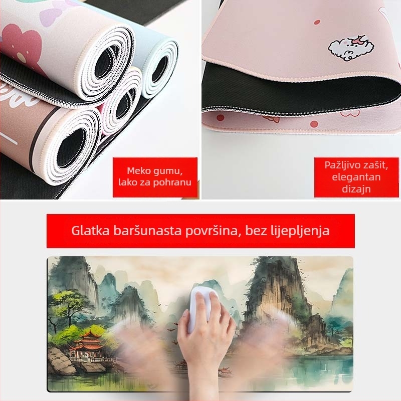 B26-Starinski pejzaž: Velika podloga za stol, Platno, Protivklizna, Toplinskim prijenosom ispis, Jednostrana, Za uredski i gaming stol