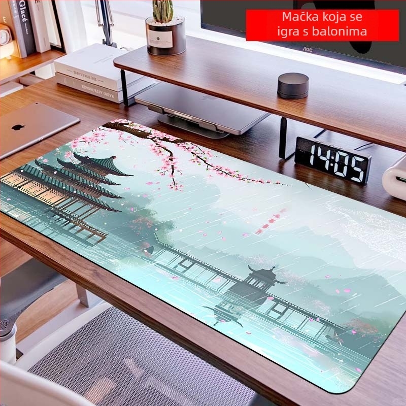 B26-Starinski pejzaž: Velika podloga za stol, Platno, Protivklizna, Toplinskim prijenosom ispis, Jednostrana, Za uredski i gaming stol