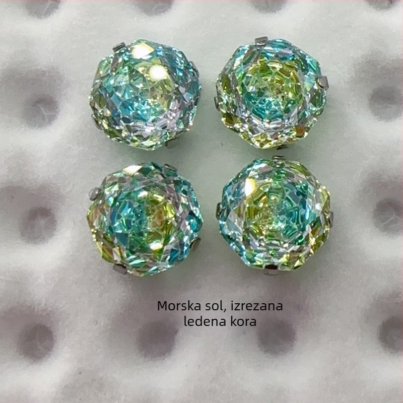 Naušnice od titanijevog legura G23, gradientni osmerokutni rose-cut dizajn, 0,9 mm šipka, polirane, unisex