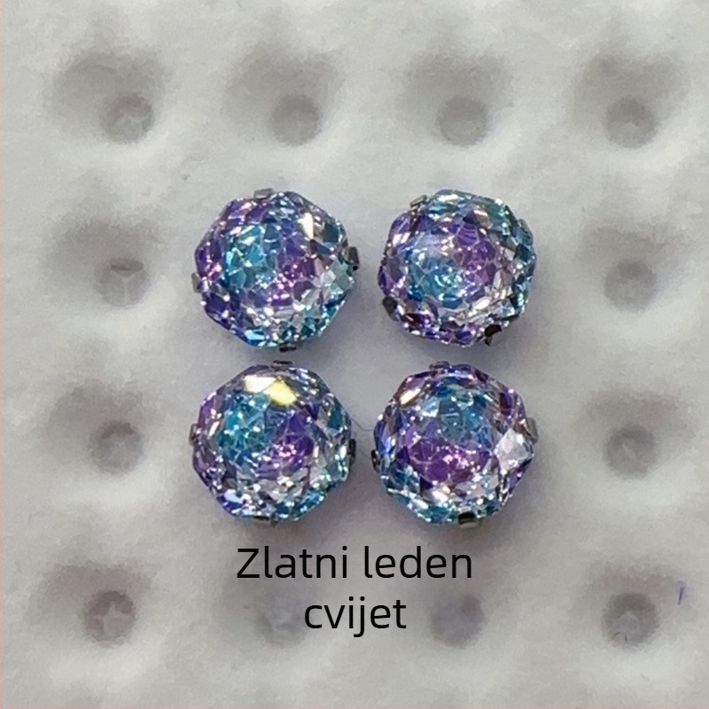 Naušnice od titanijevog legura G23, gradientni osmerokutni rose-cut dizajn, 0,9 mm šipka, polirane, unisex