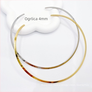 Nerđajući čelični ogrlicu u hip-hop stilu, U-oblik dizajn, bez privjeska, klasičan lanac