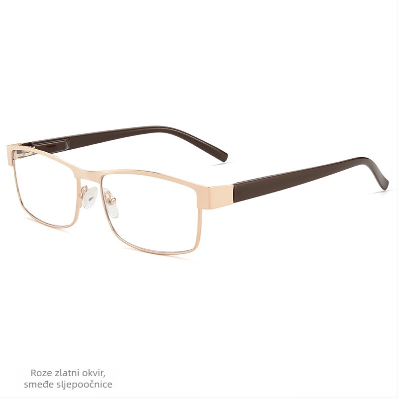 Naočale za čitanje s lećama od smole i zaštitom od plavog svjetla, okvir od TR metala, opružne ramena