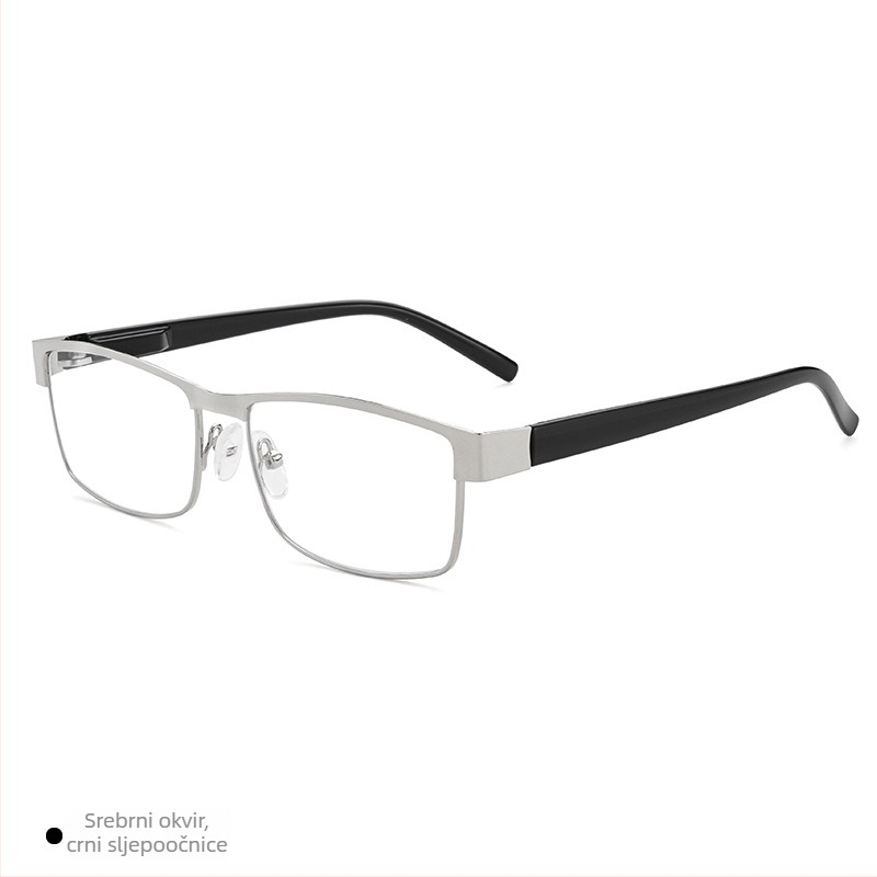 Naočale za čitanje s lećama od smole i zaštitom od plavog svjetla, okvir od TR metala, opružne ramena