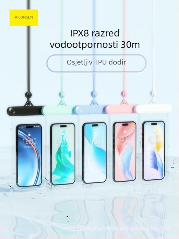AILUNSEN Vanjska vodootporna futrola za telefon - dodirni zaslon, ABS+TPU+PVC, kompatibilna s telefonima do 7,2 inča, vodootporna tkanina