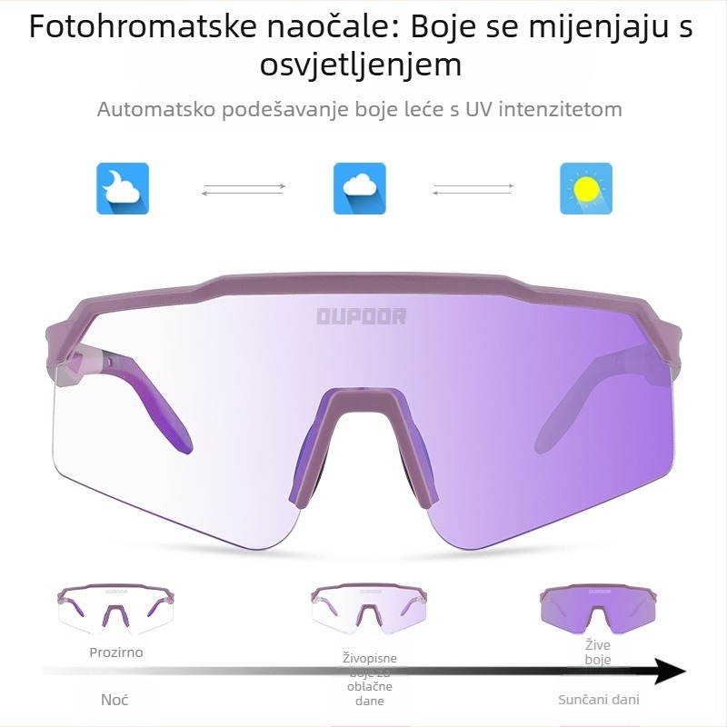 XQ632 biciklističke naočale s lećama koje mijenjaju boju, anti-zamagljivanje, otporne na vjetar