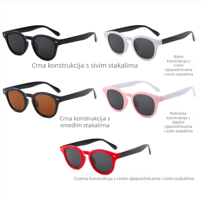 Dječje polarizirane sunčane naočale, UV400, puni okvir, okrugli oblik, PC leće