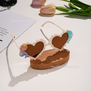 Dječje sunčane naočale u obliku srca, UV400, PC okvir, posebne reflektirajuće leće, nisu polarizirane, Kategorija 2 zaštita od sunca, Proljeće 2025, za zaštitu od sunca, putovanja, aktivnosti na otvorenom