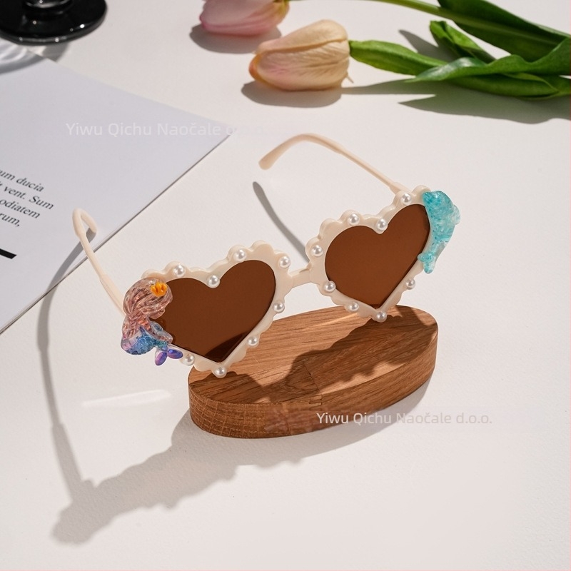 Dječje sunčane naočale u obliku srca, UV400, PC okvir, posebne reflektirajuće leće, nisu polarizirane, Kategorija 2 zaštita od sunca, Proljeće 2025, za zaštitu od sunca, putovanja, aktivnosti na otvorenom