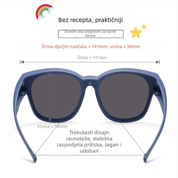 Dječje sunčane naočale za dioptriju s polariziranim UV400 TAC lećama, okvir TR90, puni okvir