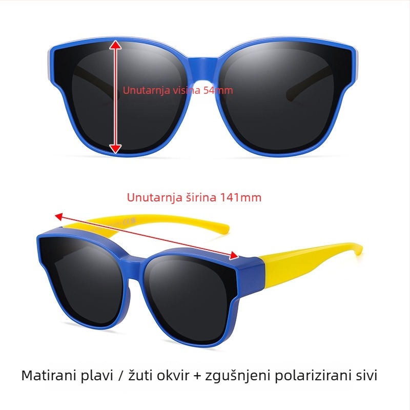 Dječje sunčane naočale za dioptriju s polariziranim UV400 TAC lećama, okvir TR90, puni okvir