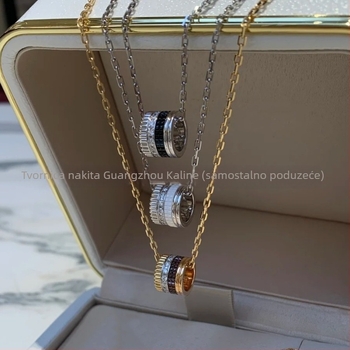 Geometrijska ogrlica od V-zlata, elektroplatirana, privjesak od legure, obična lančana ogrlica