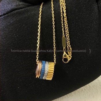 Geometrijska ogrlica od V-zlata, elektroplatirana, privjesak od legure, obična lančana ogrlica