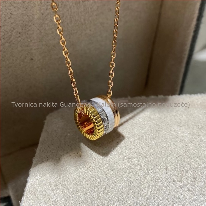 Geometrijska ogrlica od V-zlata, elektroplatirana, privjesak od legure, obična lančana ogrlica