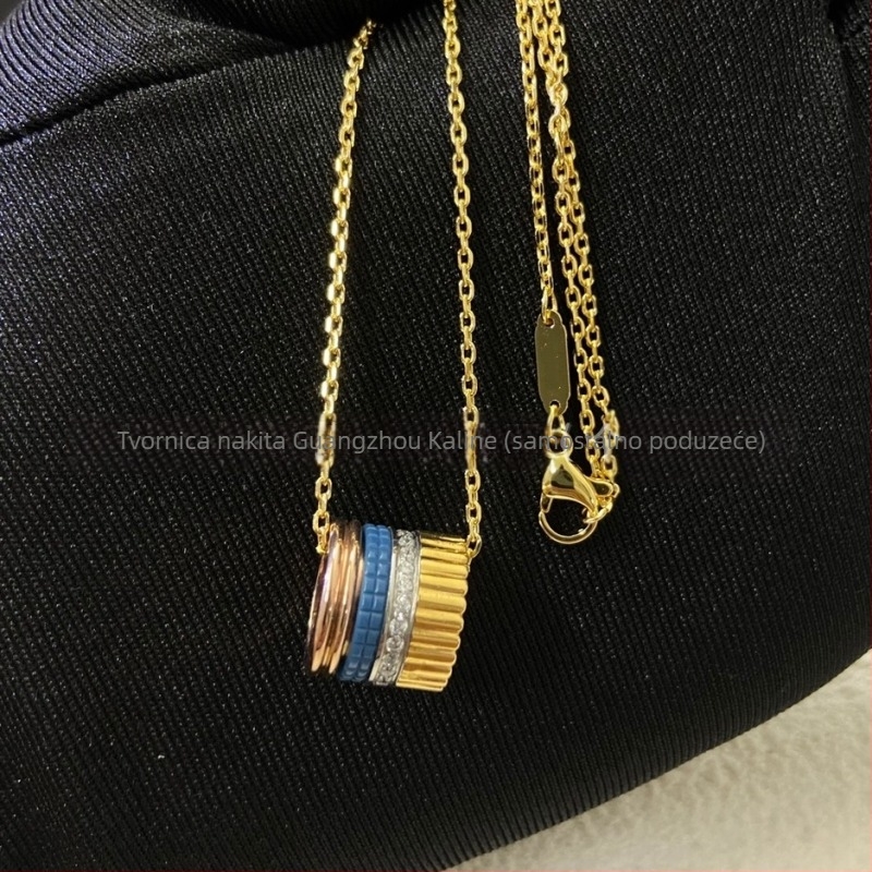 Geometrijska ogrlica od V-zlata, elektroplatirana, privjesak od legure, obična lančana ogrlica