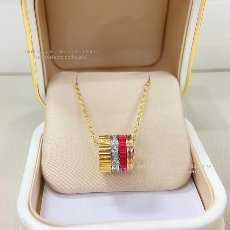 Geometrijska ogrlica od V-zlata, elektroplatirana, privjesak od legure, obična lančana ogrlica