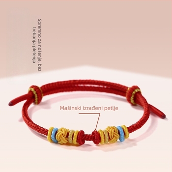 Narukvica s osam vlakana, ručno pletena, miješani materijali, narodni stil, unisex, DIY odvojiva