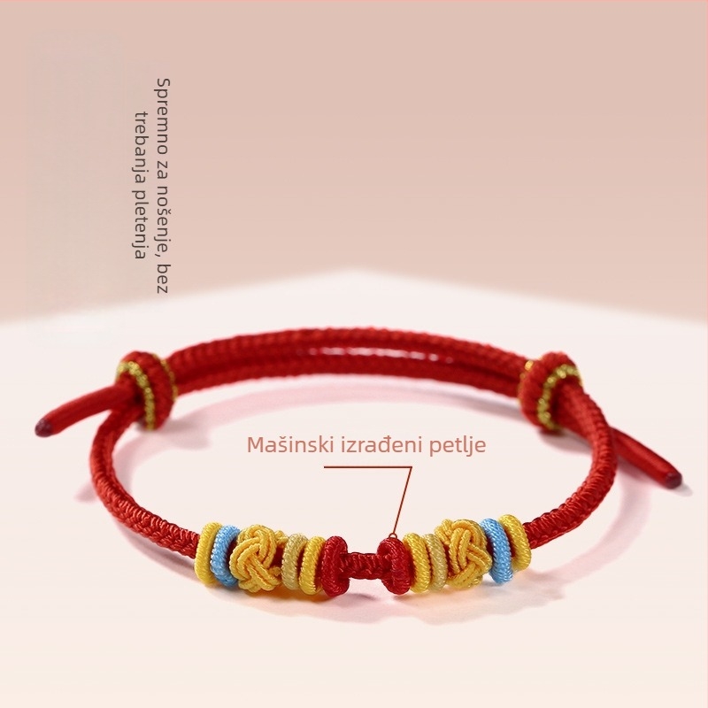 Narukvica s osam vlakana, ručno pletena, miješani materijali, narodni stil, unisex, DIY odvojiva