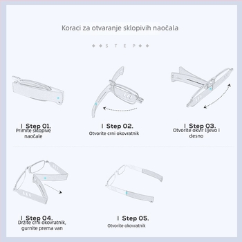 Čitačke naočale s protiv plave svjetlosti, sklopive oko vrata magnetom, ultra lagan metalni okvir, HD leće