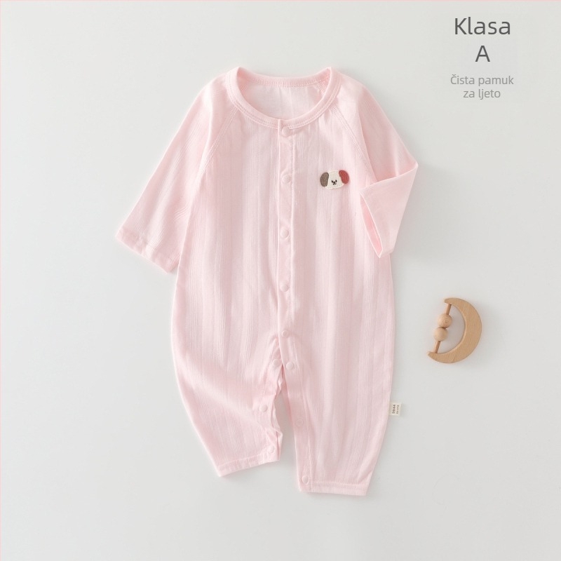 Kombinezon za novorođenčad, unisex s dugim rukavima, 100% pamuk, tanak materijal