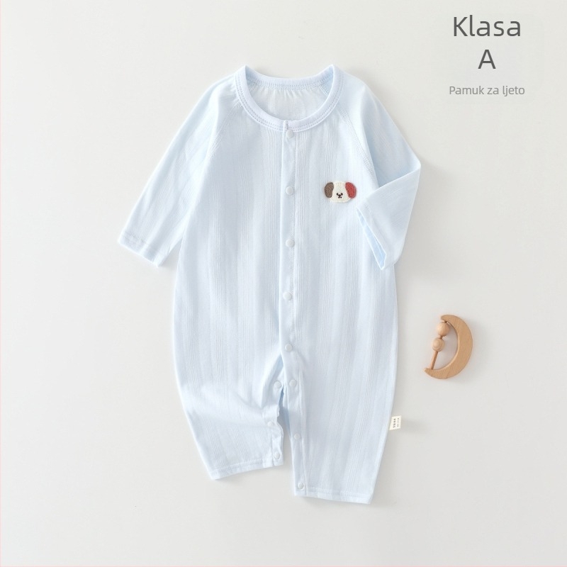 Kombinezon za novorođenčad, unisex s dugim rukavima, 100% pamuk, tanak materijal