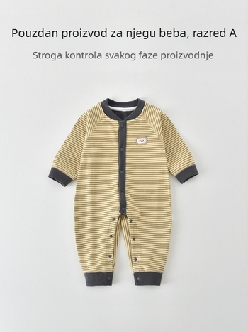 Bejbi osnovni kombinezon s dugim rukavima, bez šavova dizajn, 95% poliester + 5% elastan, za novorođenče (0–12 mjeseci), unisex, prednje kopčanje, tanak materijal, proljeće–jesen–zima