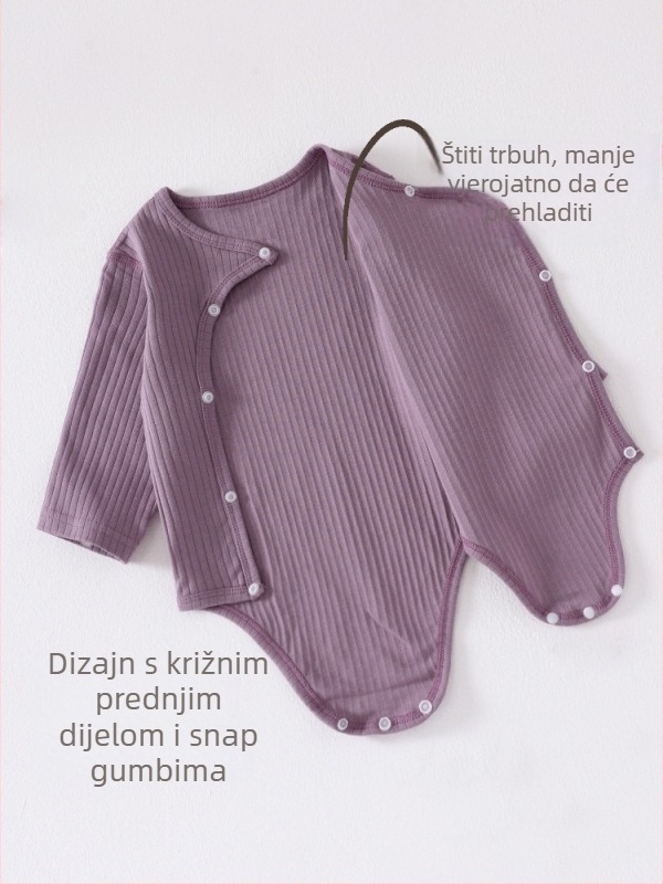 Novorođeni pamučni kombinezon s dugim rukavima, 100% pamuk, proljeće/jesen, leptir dizajn