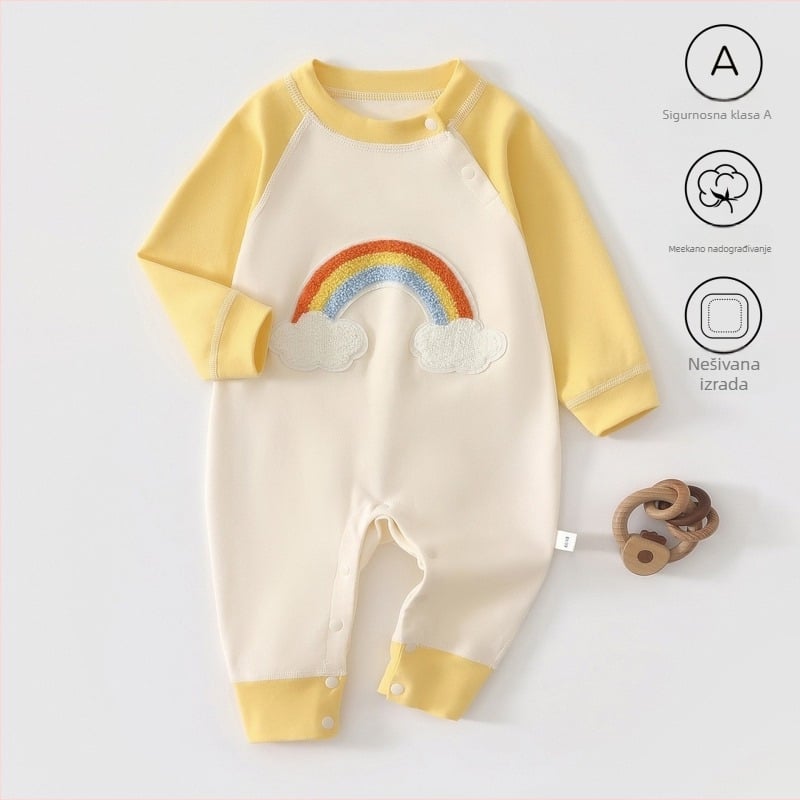 Bebi bodi i puzajući kombinezon, 100% pamuk, dugi rukav, pulover, unisex, za novorođenčad 0–12 mjeseci, korejski stil