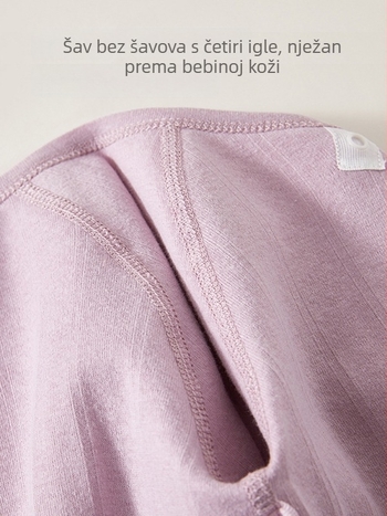 Dječji pamucni romper s dugim rukavima, unisex, novorođenče, 100% pamuk, dijagonalno kopčanje