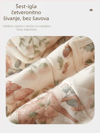 Dvostruki bebi pamučni zimski komplet, 100% pamuk, debeli materijal, dugi rukavi, za novorođenčad 0–12 mjeseci