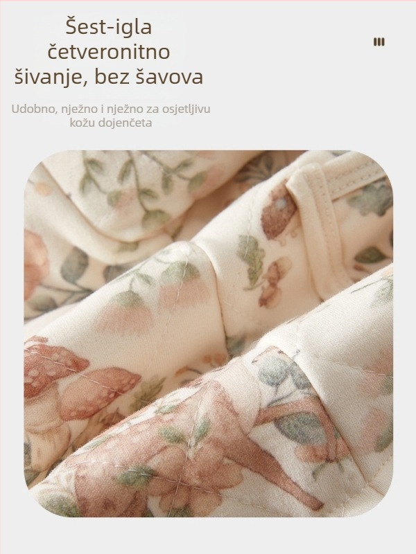 Dvostruki bebi pamučni zimski komplet, 100% pamuk, debeli materijal, dugi rukavi, za novorođenčad 0–12 mjeseci