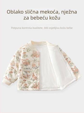 Dječji quilted zimski dvodijelni set, 100% pamuk, deblji, unisex, za novorođenčad 0–12 mjeseci