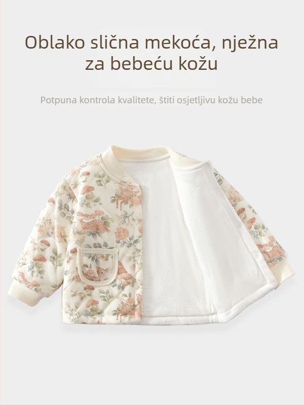Dječji quilted zimski dvodijelni set, 100% pamuk, deblji, unisex, za novorođenčad 0–12 mjeseci