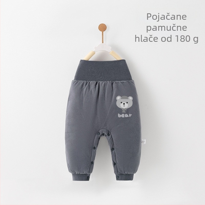 Dječje hlače s visokim strukom od 100% pamuka, zimske, s crtić motivom, za dob 1–3 godine.