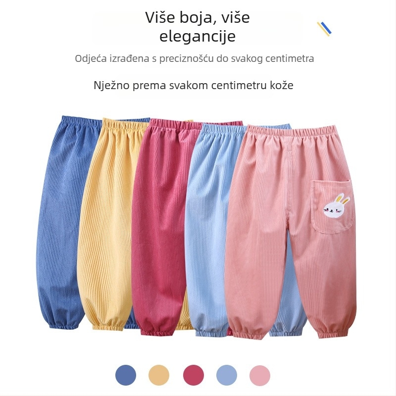 Corduroy hlače za djecu, unisex, jesen–zima, široke ležerne hlače