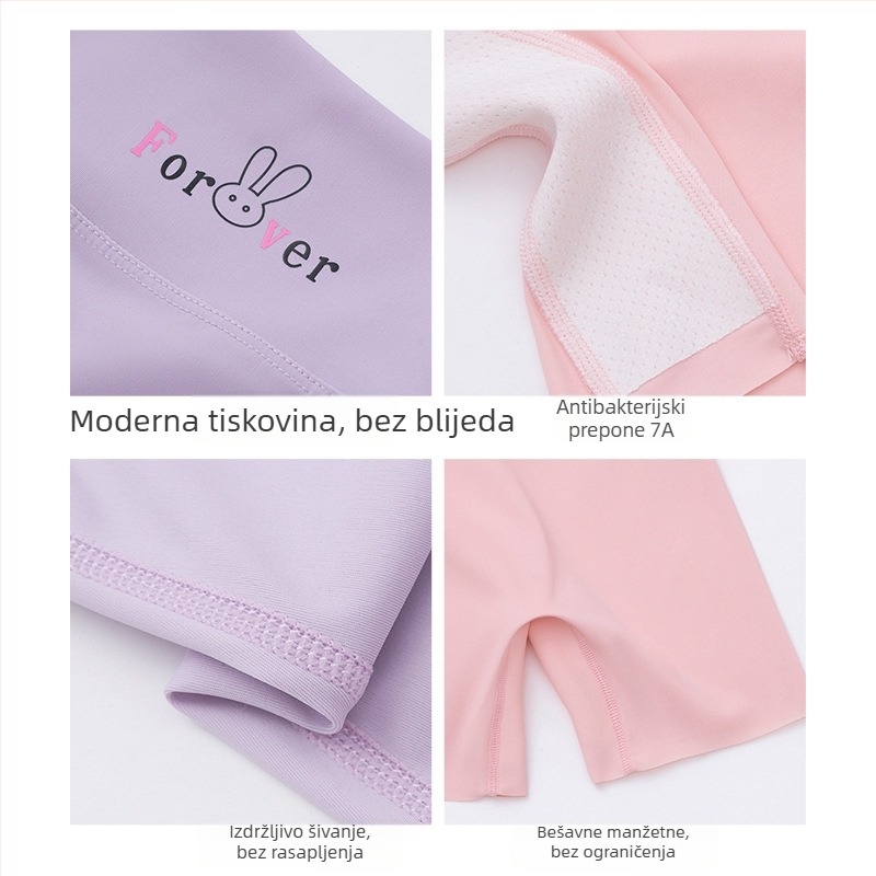 Dječje ljetne besprijekorne kratke legice za djevojčice, visokim strukom, Shark skin materijal, 95% najlona, mekan završetak, crtani uzorak