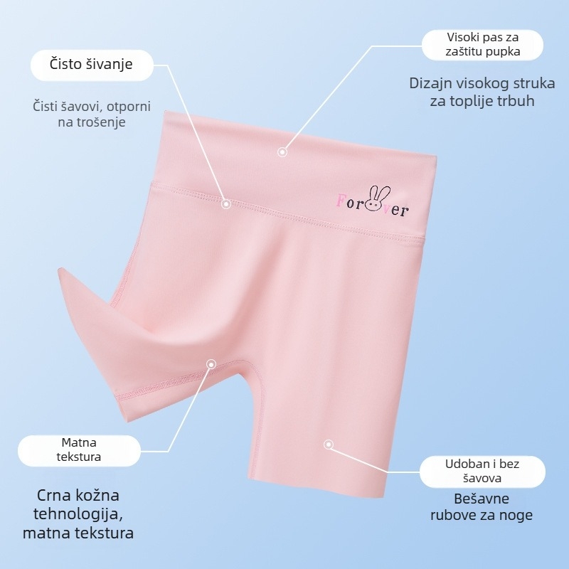 Dječje ljetne besprijekorne kratke legice za djevojčice, visokim strukom, Shark skin materijal, 95% najlona, mekan završetak, crtani uzorak
