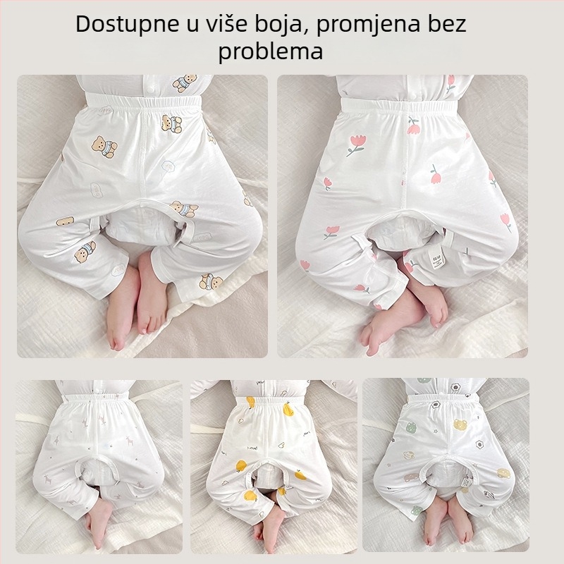 Dječje hlače s otvorom na preponi, ljetne tanke Modal tkanine, unisex, novorođenče