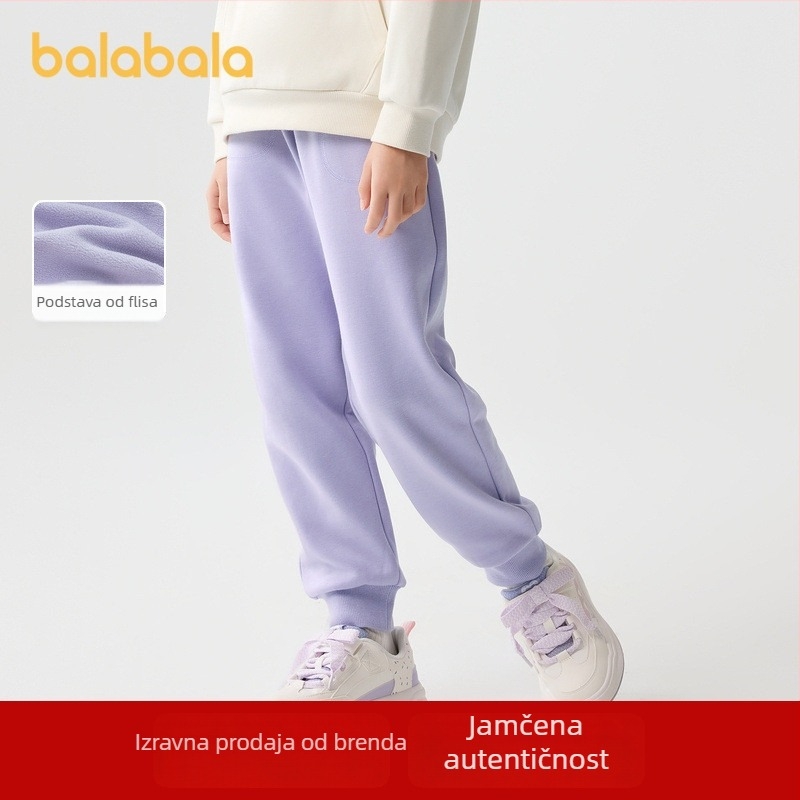 Dječje zimske hlače za djevojčice, pamuk-poliester smjesa, 57% poliester, srednji pojas s elastičnim pojasom, slobodan stil/leggings, za djecu 8+.