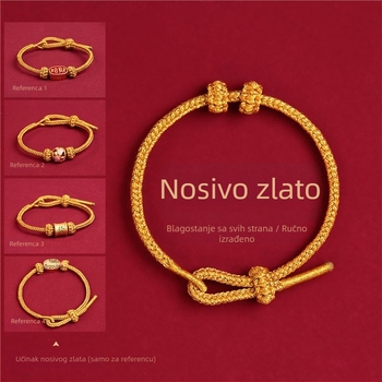 DIY pleteni narukvica od užeta, etnički stil, unisex, ručno izrađena, proljeće 2025