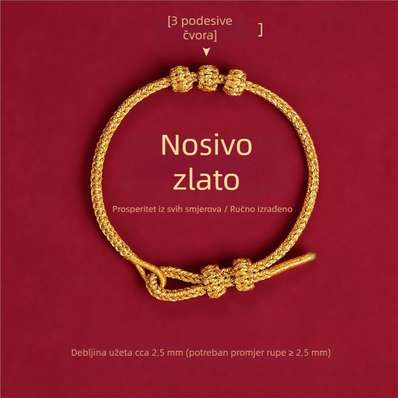 DIY pleteni narukvica od užeta, etnički stil, unisex, ručno izrađena, proljeće 2025